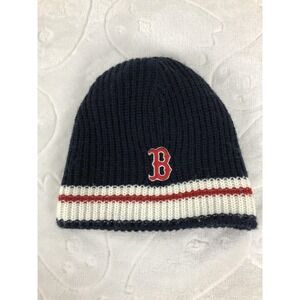 Boston Red Sox Hat Beanie Mens Navy White MLB Baseball Reversible Knit Winter